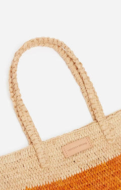 Handwoven Multicoloured Raffia Basket Bag – Summer Tote with Braided Handles - My Store