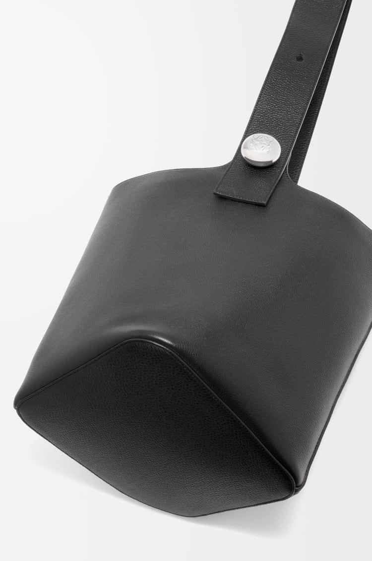 Large Black Bucket Bag with Adjustable Strap and Suede Lining - My Store