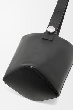 Large Black Bucket Bag with Adjustable Strap and Suede Lining - My Store