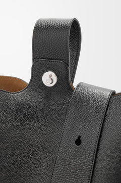 Large Black Bucket Bag with Adjustable Strap and Suede Lining - My Store