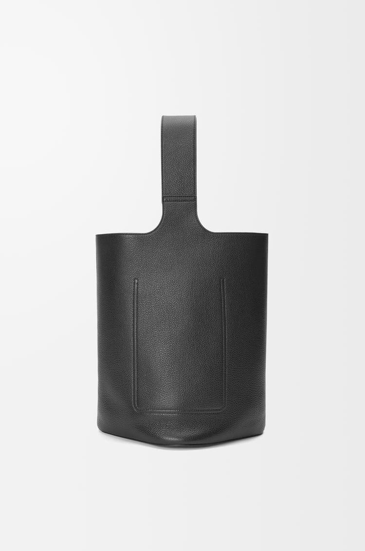 Large Black Bucket Bag with Adjustable Strap and Suede Lining - My Store