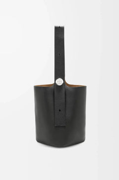 Large Black Bucket Bag with Adjustable Strap and Suede Lining - My Store